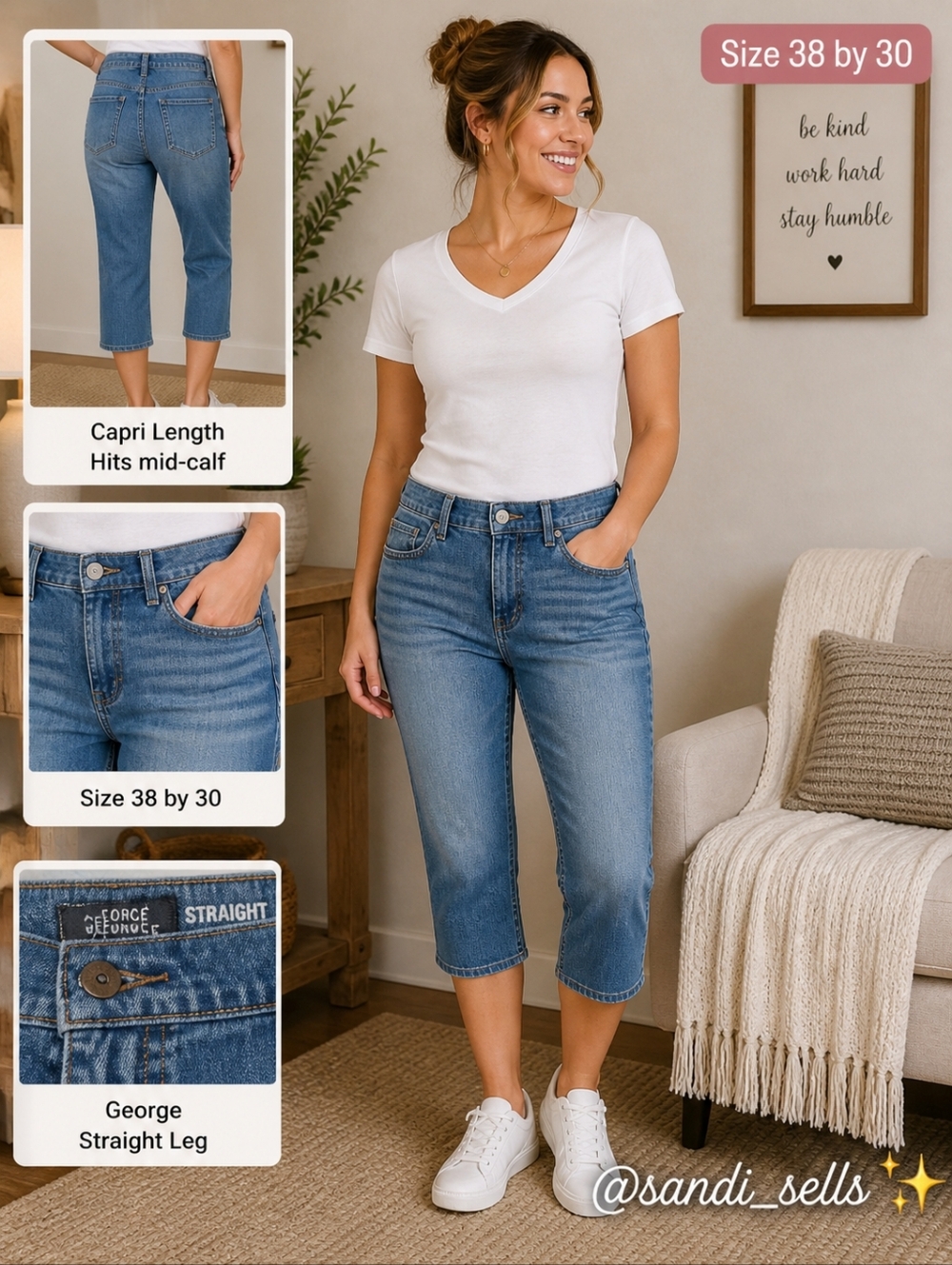 George Blue Straight Leg Jeans